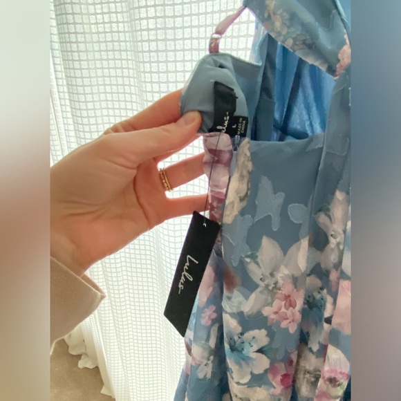 Lulu’s NWT blue floral midi dress, size Large - Picture 7 of 8